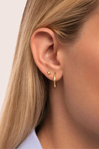 Singularu Pendiente Suelto Polaris Plata Baño Oro