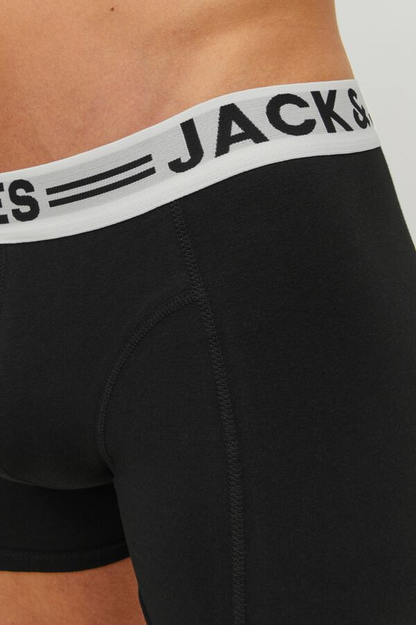 Jack & Jones Pack 3 boxers em algod&atilde;o preto