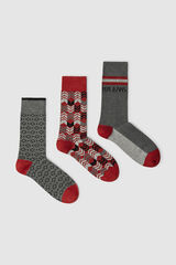 Pepe Jeans Pack 3 calectines geom&eacute;trico gris