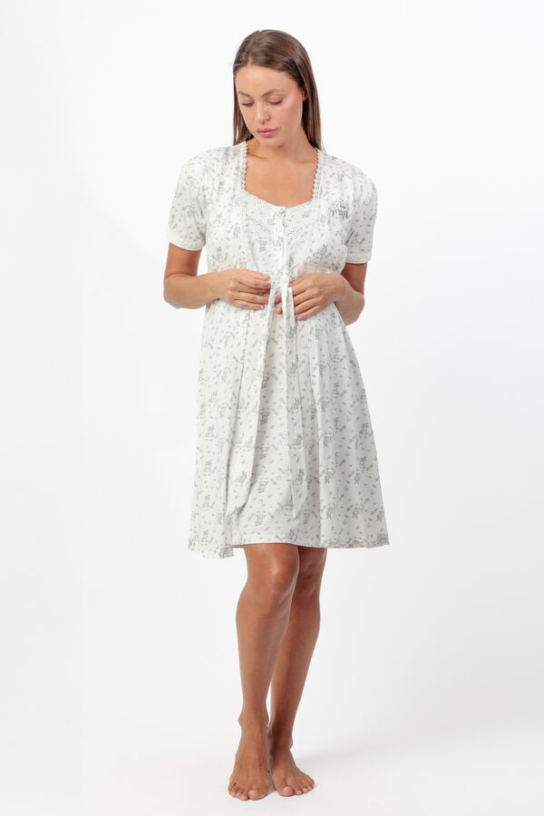 Admas Bambi drum maternity short robe brown