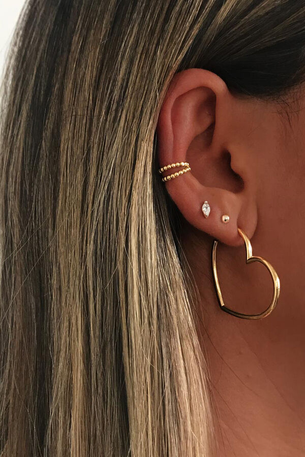 Womensecret Cuore gold-plated hoop earrings imprimé