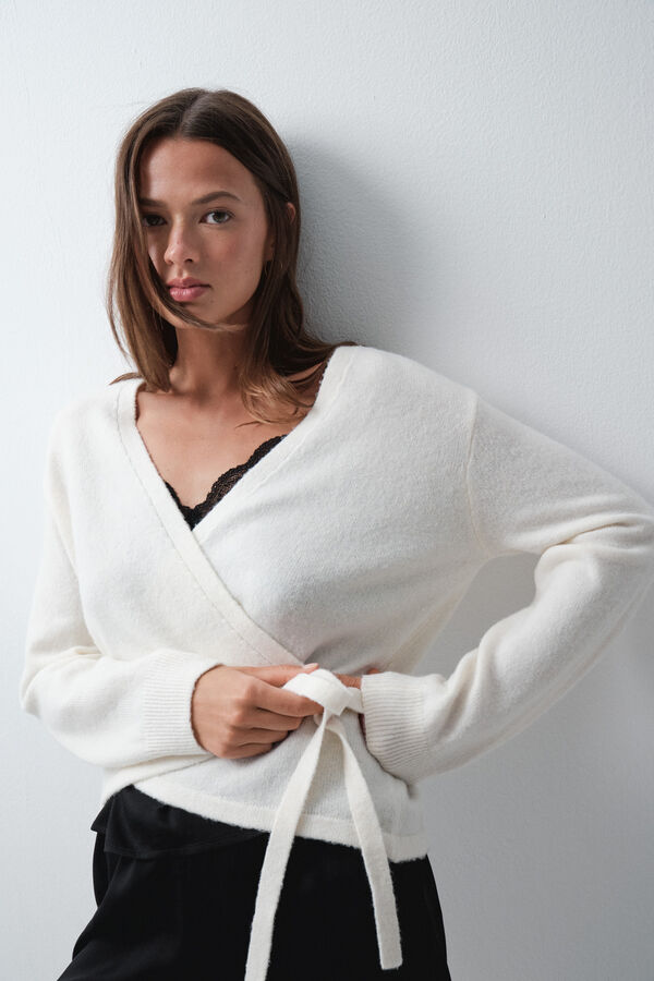 Women'secret Preklopni kardigan bade-mantil Bež
