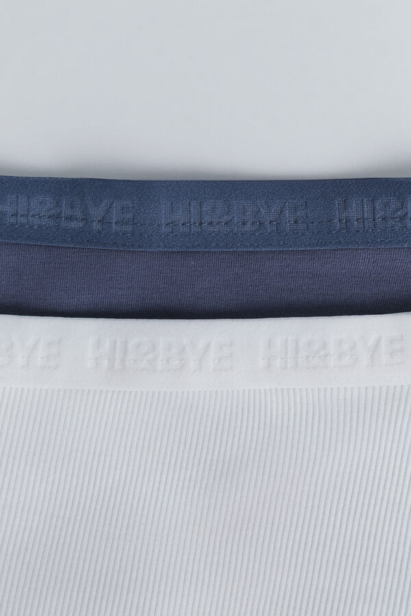 HI&BYE Paket od 2 plavo-bele gaće Print