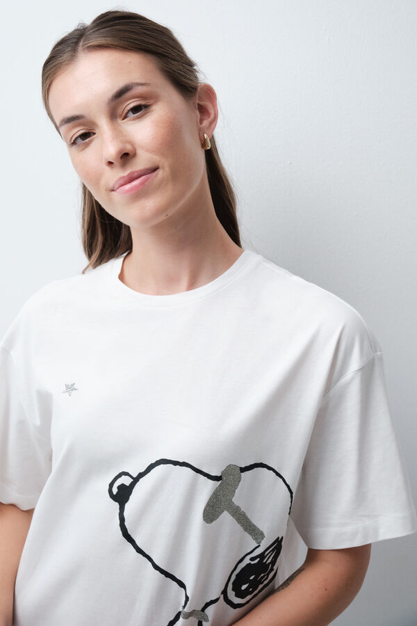 Women'secret Pamučna pidžama Snoopy helanke Bela