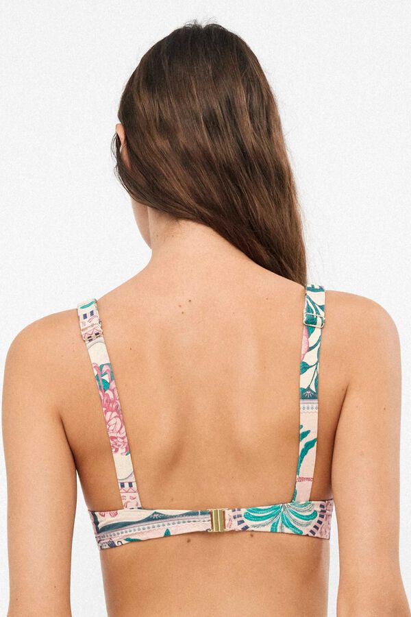 Gisela Top biqu&iacute;ni balconette estampado branco