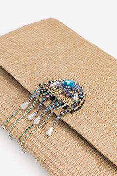 Vilanova Clutch efecto piel con abalorios