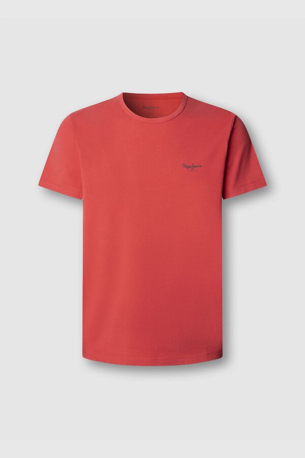 Pepe Jeans Camiseta b&aacute;sica manga corta logo rojo