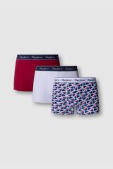 Pepe Jeans Pack 3 boxer liso y geometrico azul