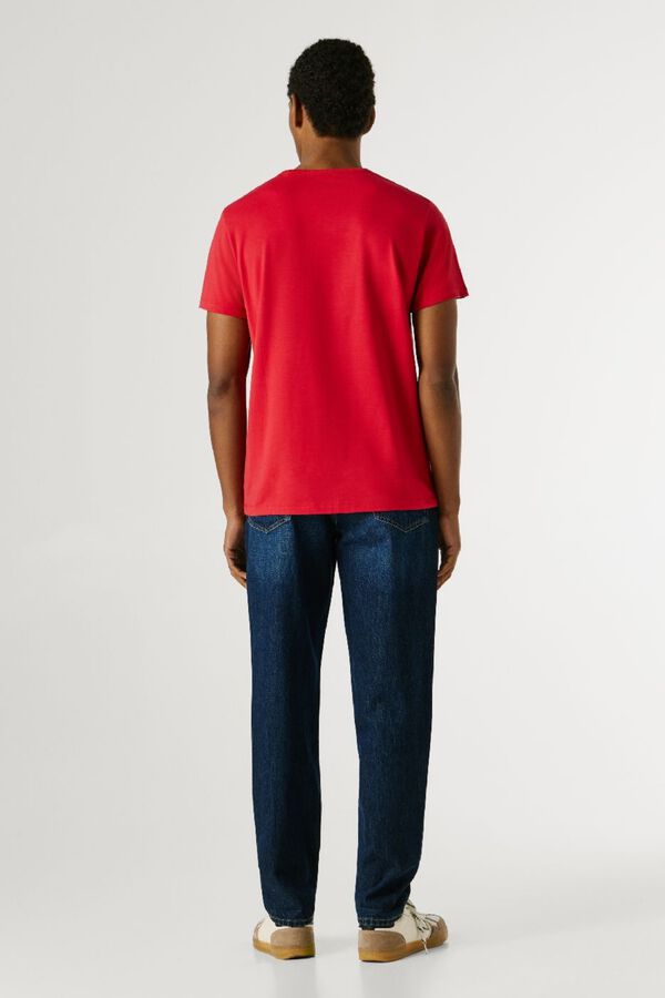 Pepe Jeans Camiseta b&aacute;sica manga corta logo rojo