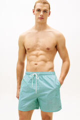 Tommy Hilfiger Ba&ntilde;ador hombre estampado geom&eacute;trico verde