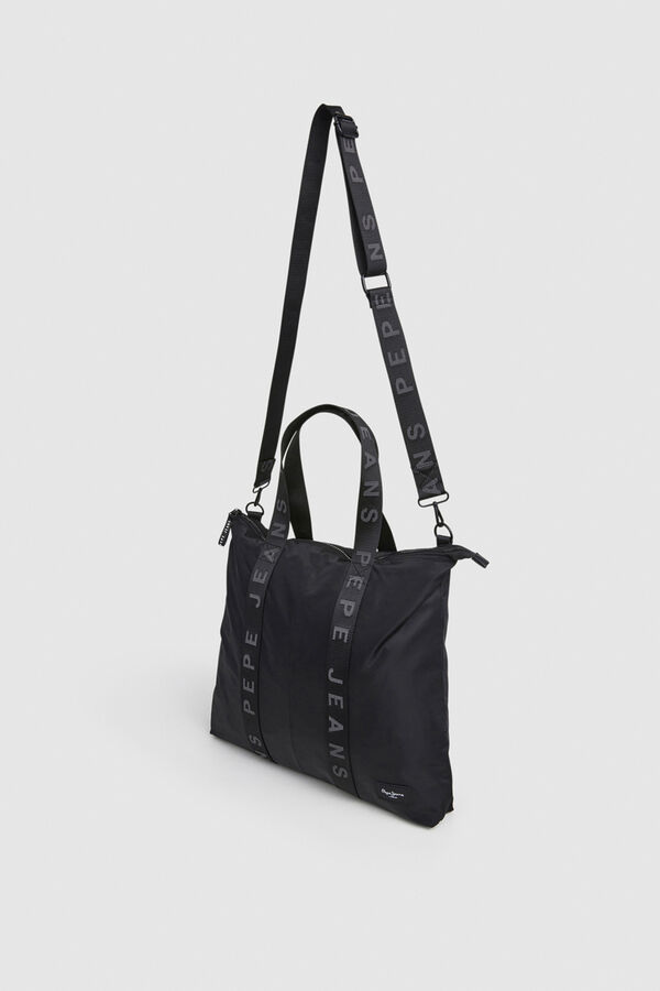 Pepe Jeans Tote bag detalles asas  negro
