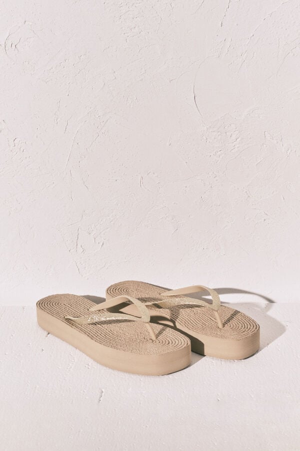 Women'secret Sjajne papuče od esparta Žuta