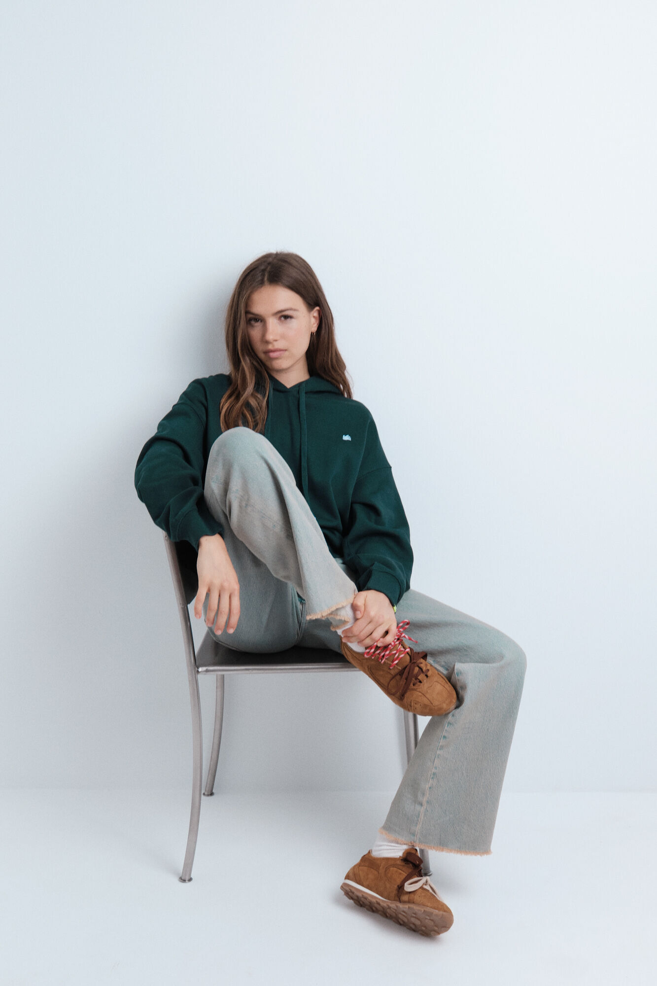 HI&BYE Sudadera capucha felpa verde