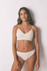 Women'secret Bez šavova tanga gaćice sa životinjskim printom bez šavova Braon