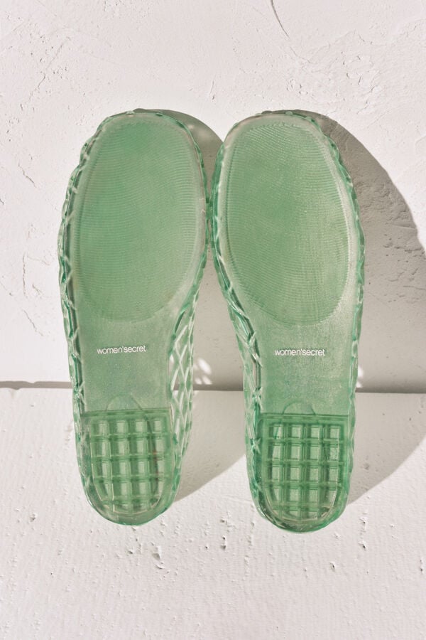 Women'secret Zelene mrežaste jelly sandale Zelena