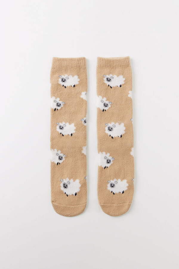 Women'secret Brown thick long socks nude