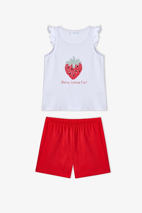 Penti Pack 2 pijamas cortos infantiles fresas rojo