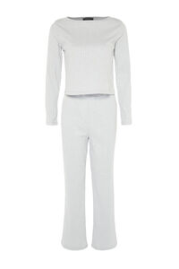 Trendyol Conjunto pijama canal&eacute; gris