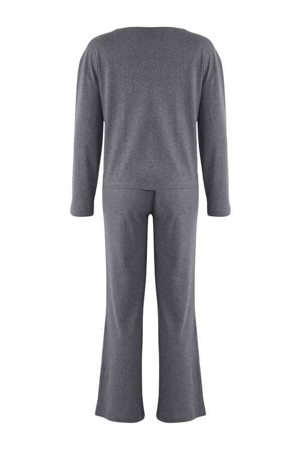 Trendyol Pyjamas set with embroidered stars in anthracite  Siva
