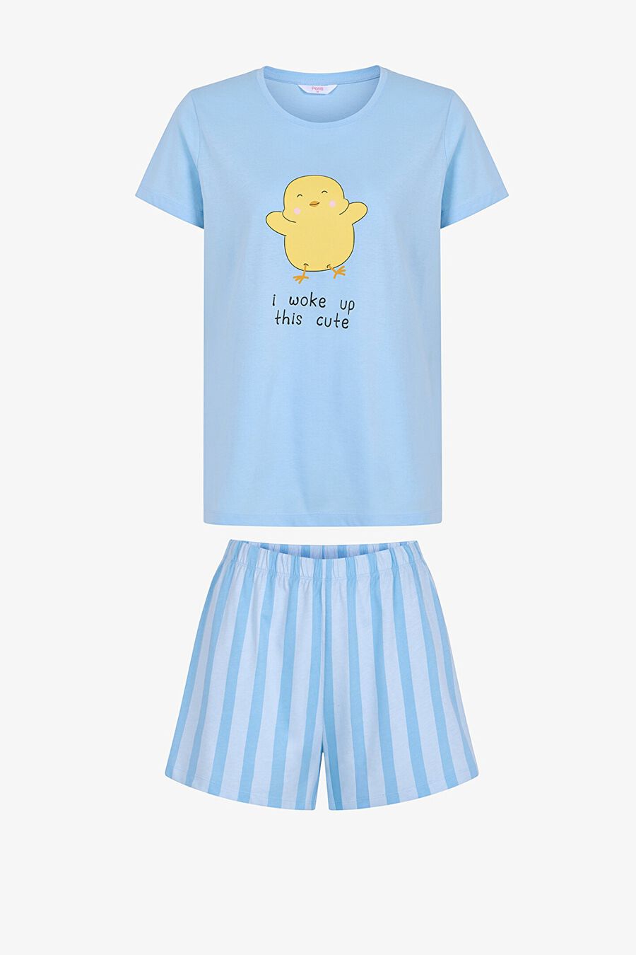 Conjunto pijama corto pollito rayas