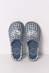 Women'secret SmileyWorld® kućne papuče sa plavim vichy dezenom Plava