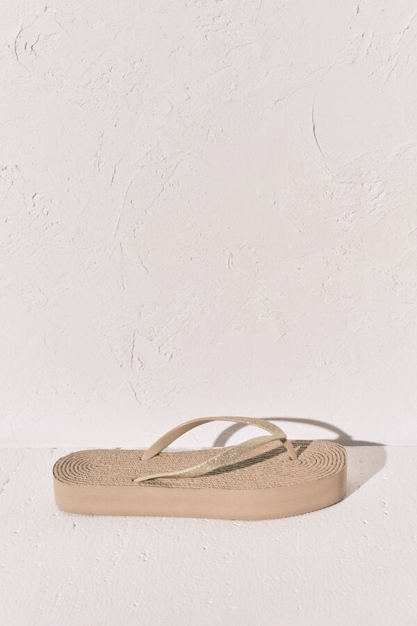 Women'secret Sjajne papuče od esparta Žuta