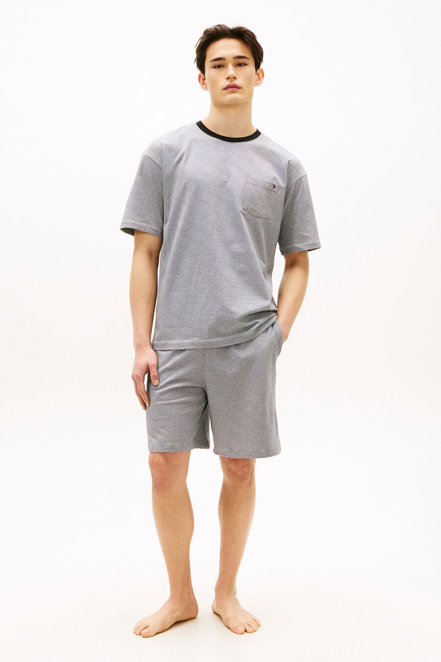 Conjunto pijama corto estampado a rayas