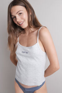 HI&BYE Sivi pointelle top sa bratelama