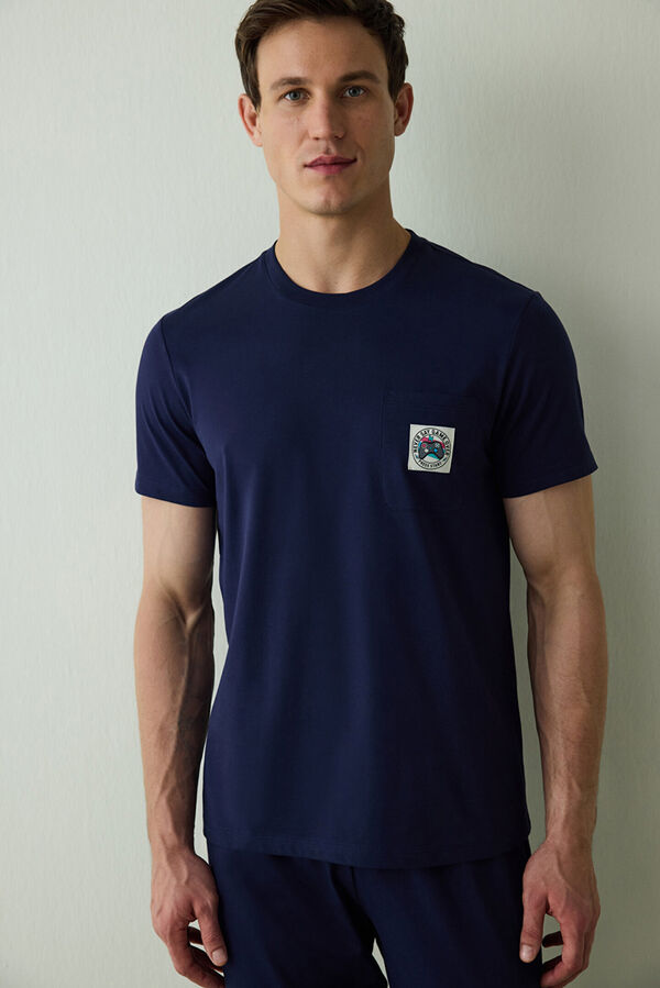 Penti Conjunto de pijama de manga corta de algod&oacute;n "Never" para hombre azul