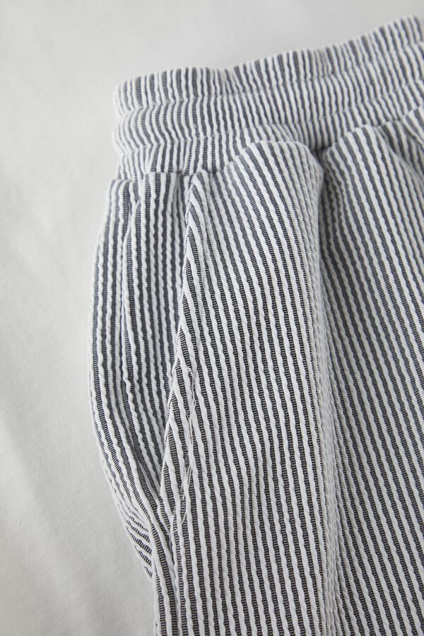 Trendyol Pijama rayas hombre manga corta negro