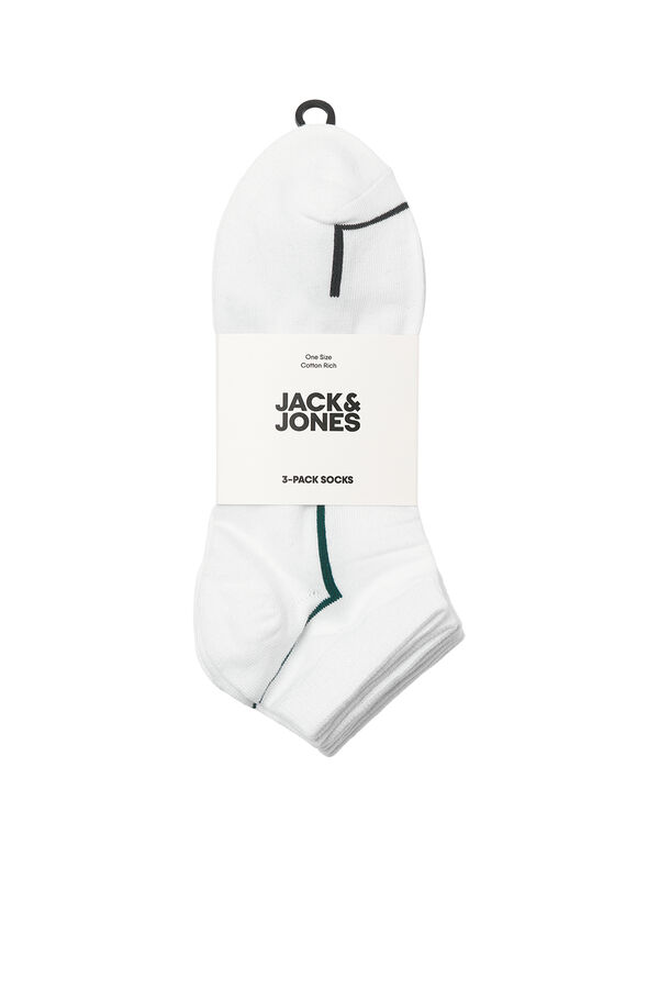 Jack & Jones Pack 3 meias soquete de t&eacute;nis branco