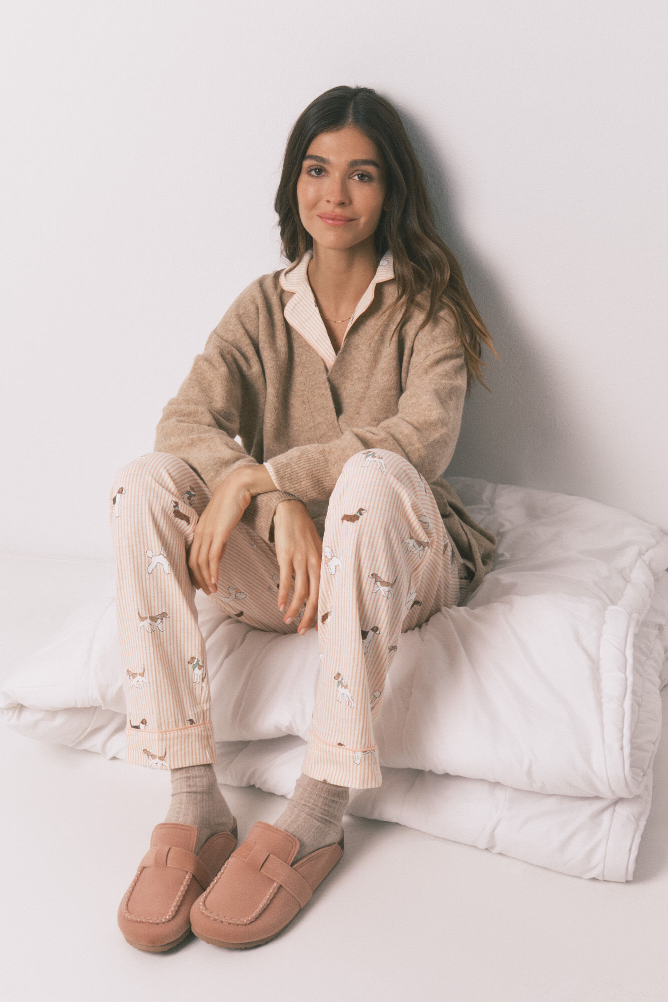 Women'secret Sapatilhas bio em camur&ccedil;a rosa