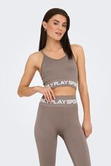 Only Play Sujetador deportivo de tirantes sujecci&oacute;n media gris