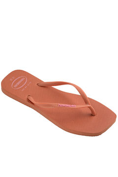 Havaianas Chinelos Hav. Logotipo quadrado fino pop-up rosa