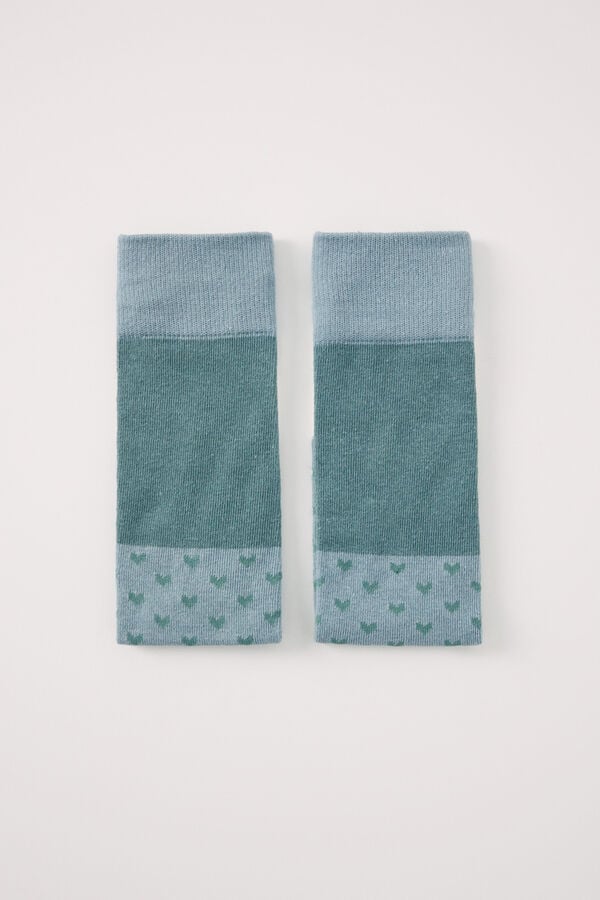 Women'secret Duge čarape sa blokovima zelene i plave Zelena