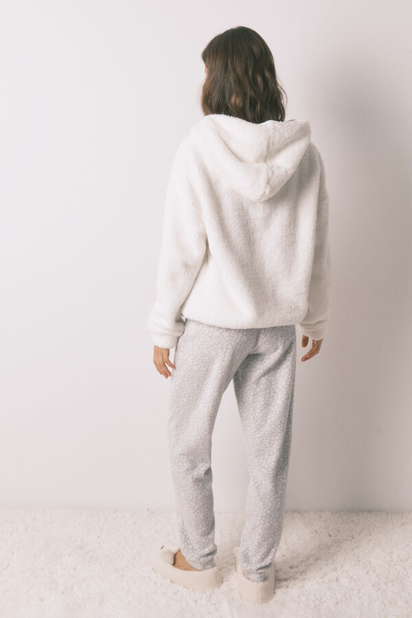 Women'secret Dugačka flis sa životinjskim print Mifi Bela