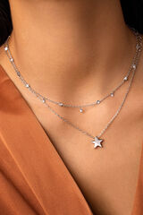 Singularu Silver Single Star Necklace grey