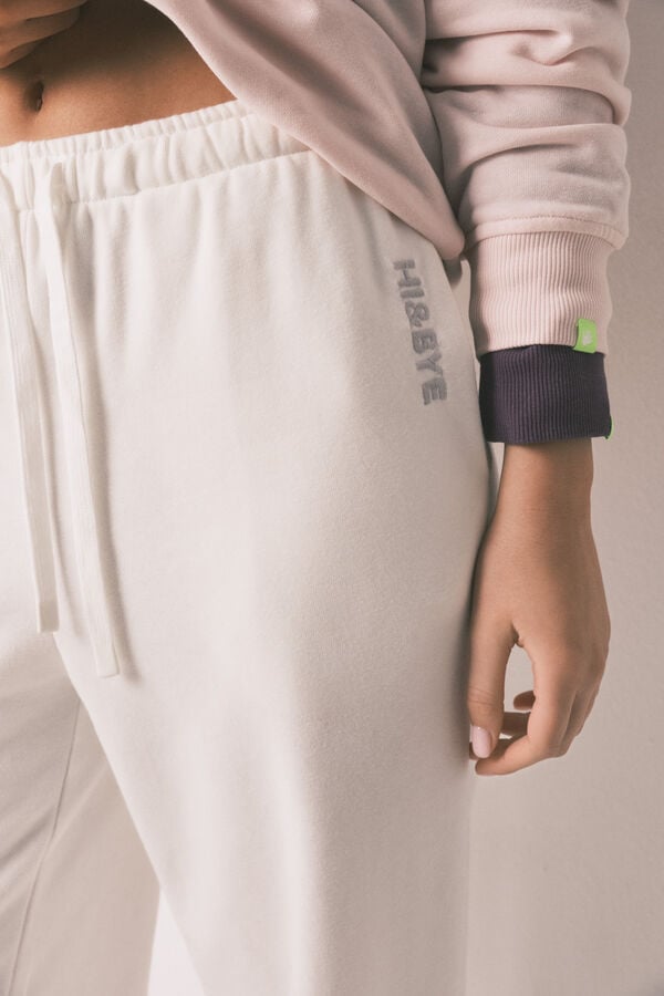 HI&BYE Bele pamučne jogger pantalone Bež