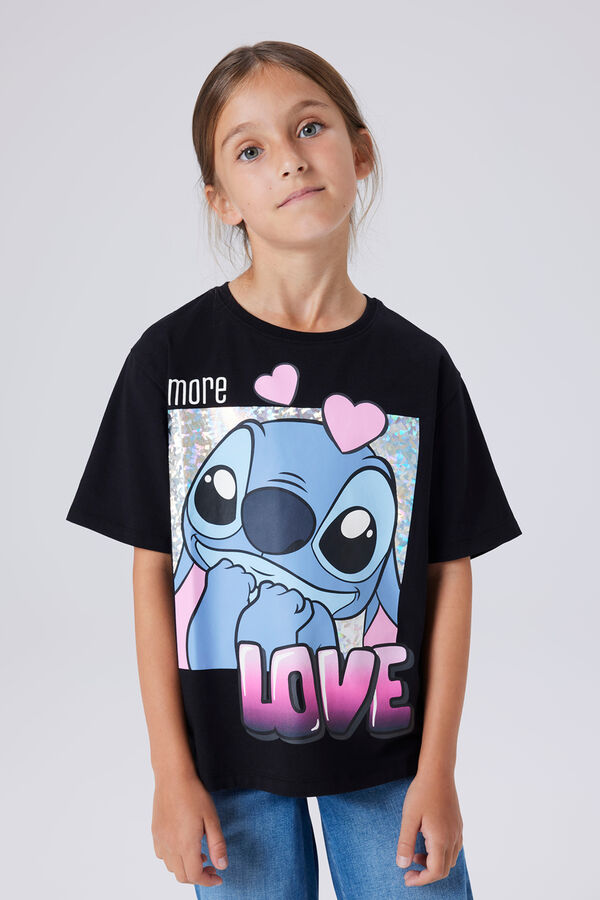 Name it Camiseta Lilo y Stitch de ni&ntilde;a negro