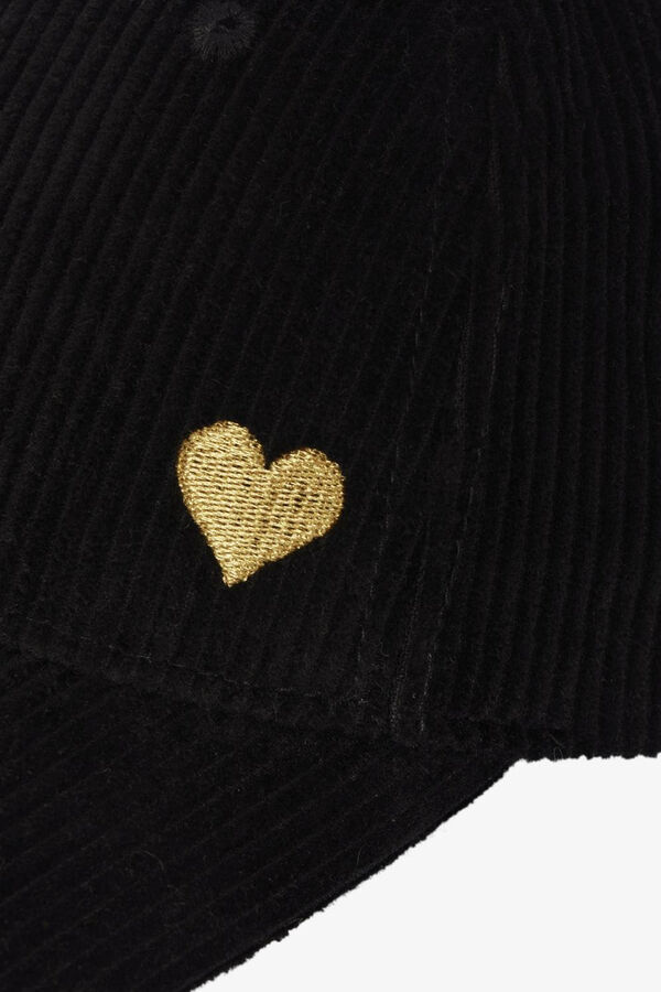 Pieces Gorra de pana  negro