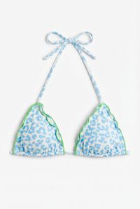HI&BYE Plavi trouglasti top bikinija sa životinjskim printom