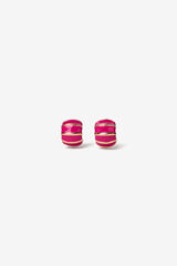 Vilanova Curved Enameled Earrings pink
