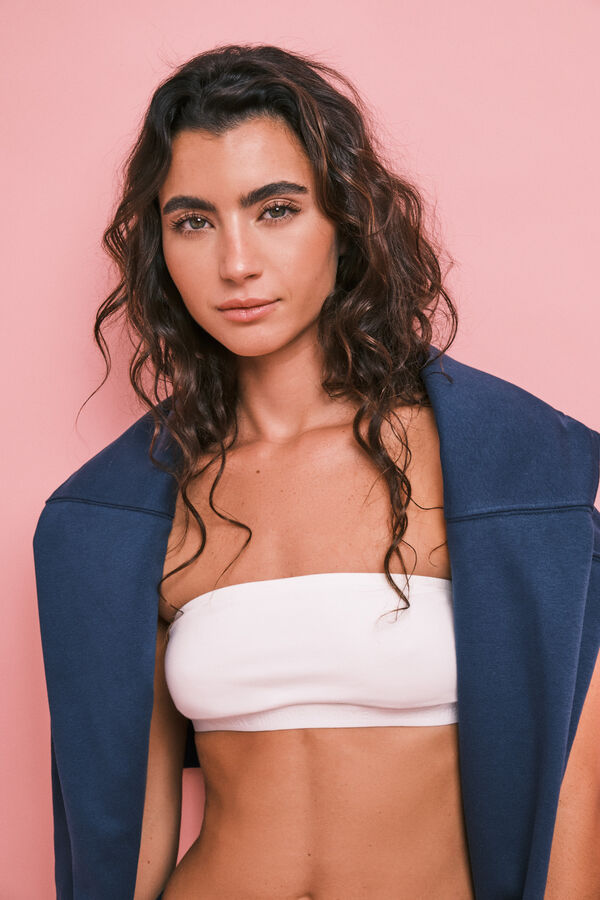HI&BYE Beli bandeau top grudnjak Bež