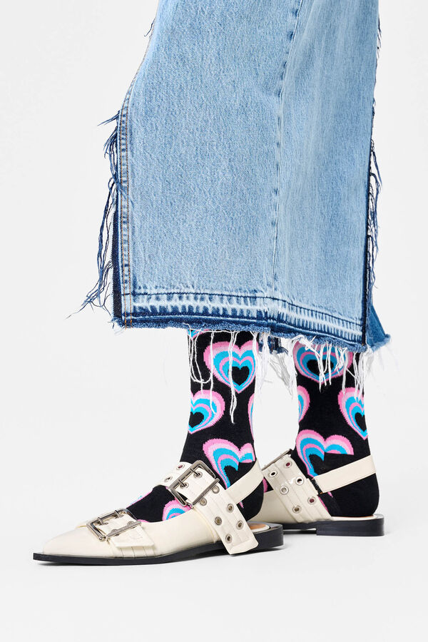 Happy Socks Unisex Heart In Heart Socks black