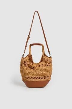 Pepe Jeans Mala tote a tiracolo em r&aacute;fia e al&ccedil;as