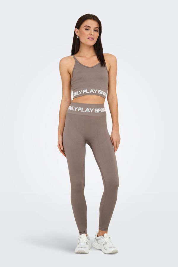 Only Play Sujetador deportivo de tirantes sujecci&oacute;n media gris