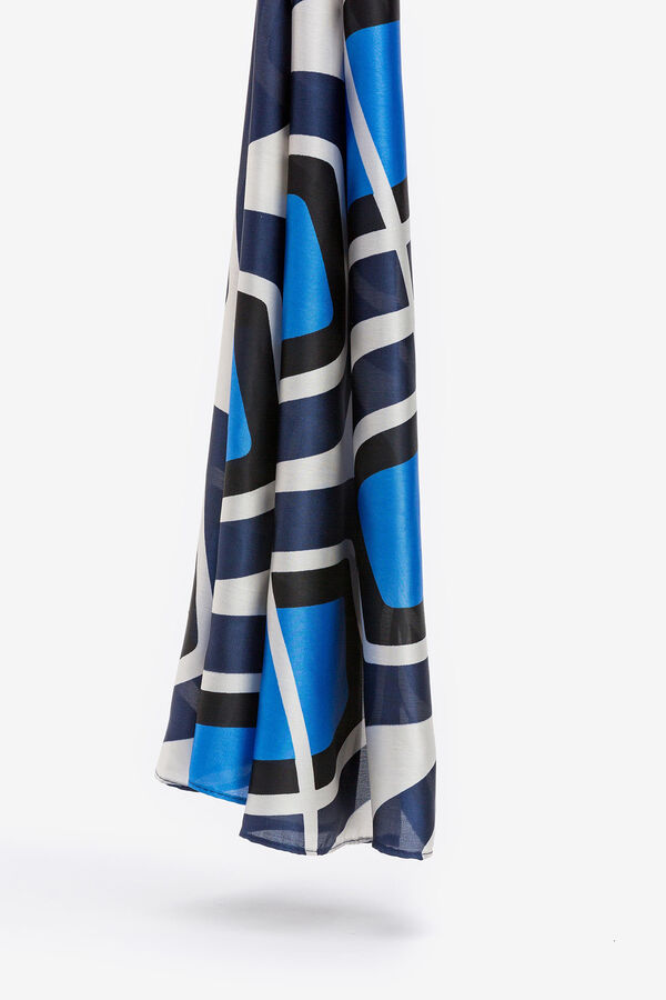 Vilanova Pa&ntilde;uelo cuadrado de raso.Dimensiones: 100 x 100 cm. blue