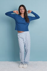 HI&BYE Duga pidžama plava pruge pamučna pidžama  Print