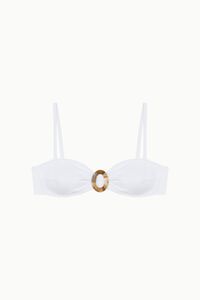 Cotton Sail Top biqu&iacute;ni banda com al&ccedil;as e fivela