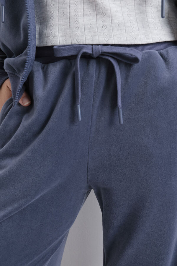 HI&BYE Pantal&oacute;n terciopelo suave azul  azul